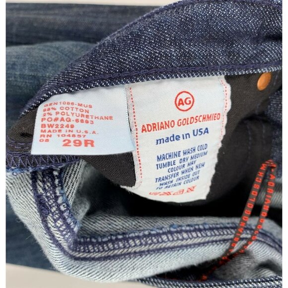 Ag Adriano Goldshmied The Casablanca Dark Wash Straight Leg Denim Jeans Size 29 - Picture 8 of 8